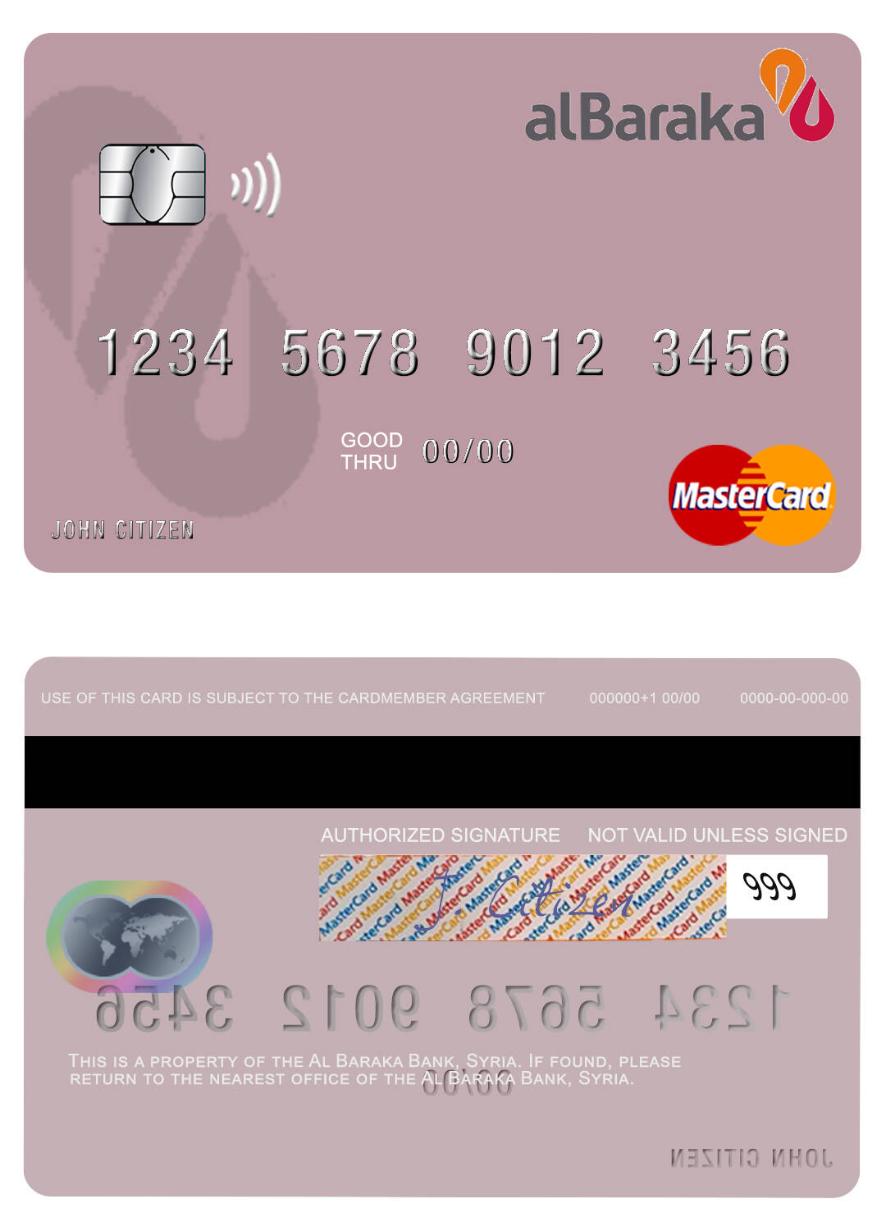 Syria Al Baraka Bank mastercard